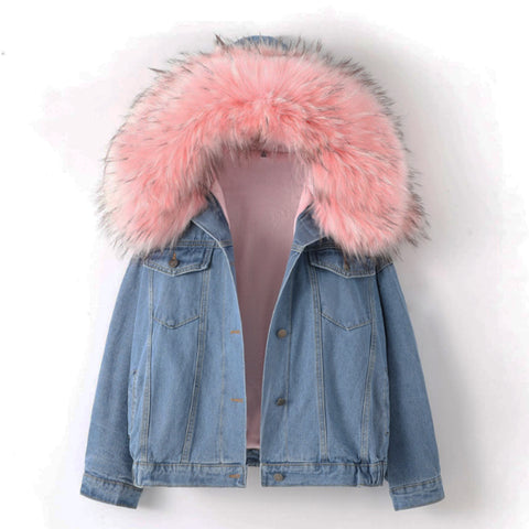 2019 New Warm Winter Bomber Women Winter Autumn Hooded Girls Coat Jeans Denim Jackets Basic Ladies Top Windbreaker Female Large