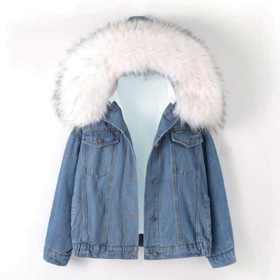 2019 New Warm Winter Bomber Women Winter Autumn Hooded Girls Coat Jeans Denim Jackets Basic Ladies Top Windbreaker Female Large