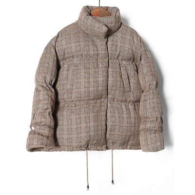 Cotton clothing female short paragraph 2019 new Korean version of loose ins bread clothes thick winter coat lattice tide