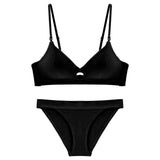 TERMEZY High Quality Cotton Underwear Set Fashion Striped Bra Set Noble Girl Lingerie Set Push Up Bra Sexy Bra And Panty Sets