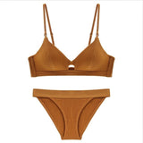 TERMEZY High Quality Cotton Underwear Set Fashion Striped Bra Set Noble Girl Lingerie Set Push Up Bra Sexy Bra And Panty Sets