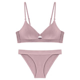 TERMEZY High Quality Cotton Underwear Set Fashion Striped Bra Set Noble Girl Lingerie Set Push Up Bra Sexy Bra And Panty Sets