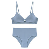 TERMEZY High Quality Cotton Underwear Set Fashion Striped Bra Set Noble Girl Lingerie Set Push Up Bra Sexy Bra And Panty Sets