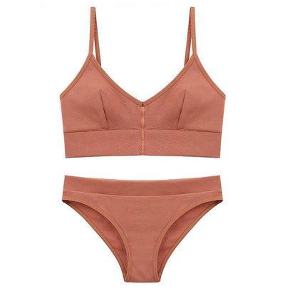 TERMEZY 2019 New Women Fashion Cotton Lingerie Wireless Bras For Women Push Up Bra Set comfortable Sexy Underwear Free Shipping