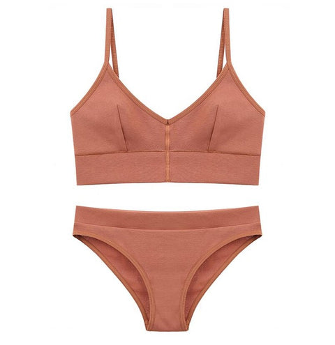 TERMEZY 2019 New Women Fashion Cotton Lingerie Wireless Bras For Women Push Up Bra Set comfortable Sexy Underwear Free Shipping