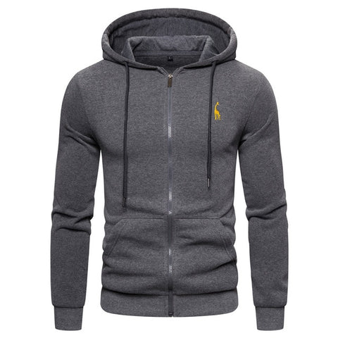 2019 New Autumn Winter Cotton Hoodied Mens Sweatshirts Solid Hoody Fleece Thick Hoodies Men Sportswear Zipper Sweatshirts Men