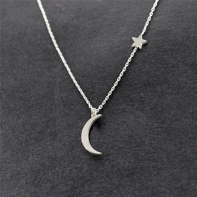 Ahmed Simple Star & Moon Pendant Necklace For Women New Bijoux Maxi Statement Necklaces Collier Fashion Jewelry