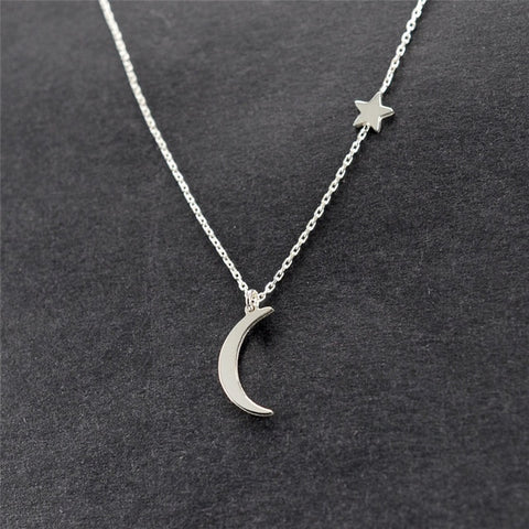 Ahmed Simple Star & Moon Pendant Necklace For Women New Bijoux Maxi Statement Necklaces Collier Fashion Jewelry
