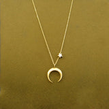 Ahmed Simple Star & Moon Pendant Necklace For Women New Bijoux Maxi Statement Necklaces Collier Fashion Jewelry