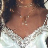 2019 Fashion Sequins Multi Layer long Necklaces Pendant Bohemian Pendant Necklace for Women Bijoux Jewelry Accessories