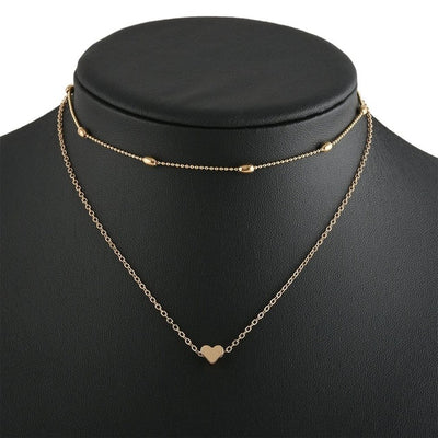 Simple Heart Chain Necklace Fashion Layers Jewelry For Women Chokers Girlfriend Party Birthday Valentine Gift Dropshipping 2020