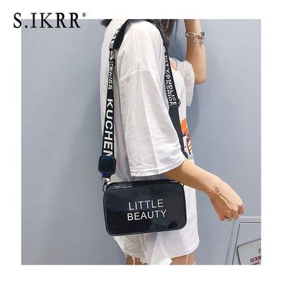 S.IKRR Mini Women Laser Crossbody Bag Messenger Shoulder Bag PVC Jelly Small Tote Messenger Candy colors Bags Laser Holographic