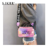 S.IKRR Mini Women Laser Crossbody Bag Messenger Shoulder Bag PVC Jelly Small Tote Messenger Candy colors Bags Laser Holographic