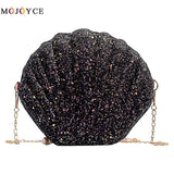 Cute Sequins Small Shell Bag Shoulder Handbags Phone Money Pouch Chain Crossbody Bags for Women