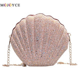 Cute Sequins Small Shell Bag Shoulder Handbags Phone Money Pouch Chain Crossbody Bags for Women