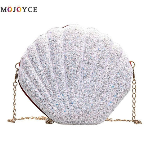 Cute Sequins Small Shell Bag Shoulder Handbags Phone Money Pouch Chain Crossbody Bags for Women