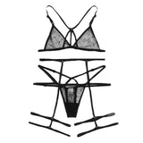 Black Harness Polka Dot Garter Sexy Women Transparent Lingerie Set 2019 Summer See Through Ladies Bra And Underwear Set 30NOV6