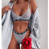 Fashion Lace Sexy Lingerie Thin Deep V-neck Underwear Sets Hot-Selling Vintage Solid Color Letter Bra Set