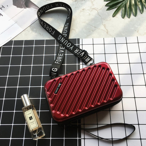 Luxury Hand Bags for Women 2019 New Suitcase Shape Totes Fashion Mini Luggage Bag Women Famous Brand Clutch Bag Mini Box Bag